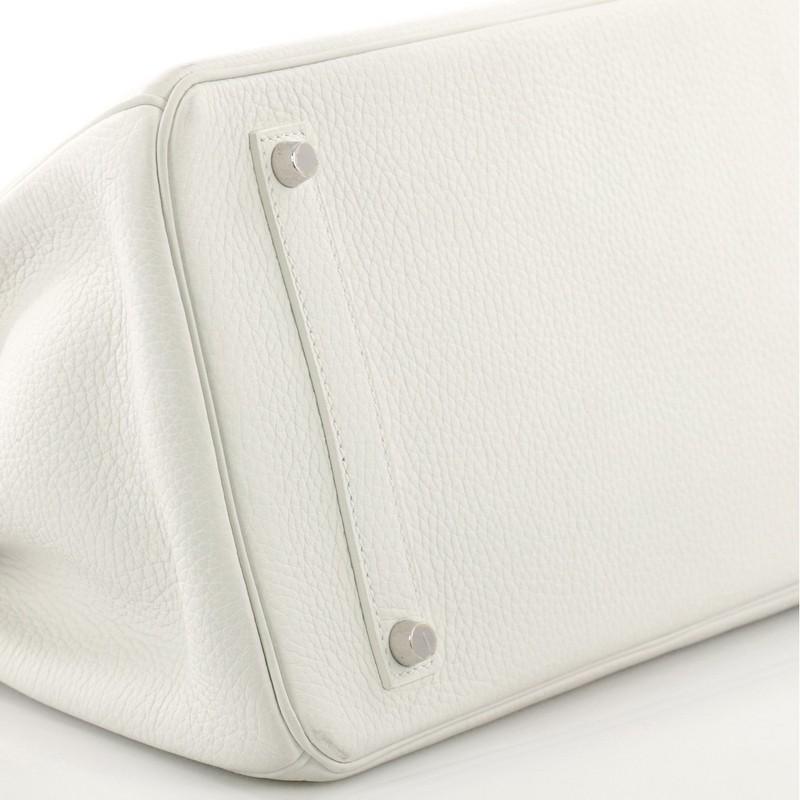 Hermes Birkin Handbag Blanc Clemence with Palladium Hardware 35 3
