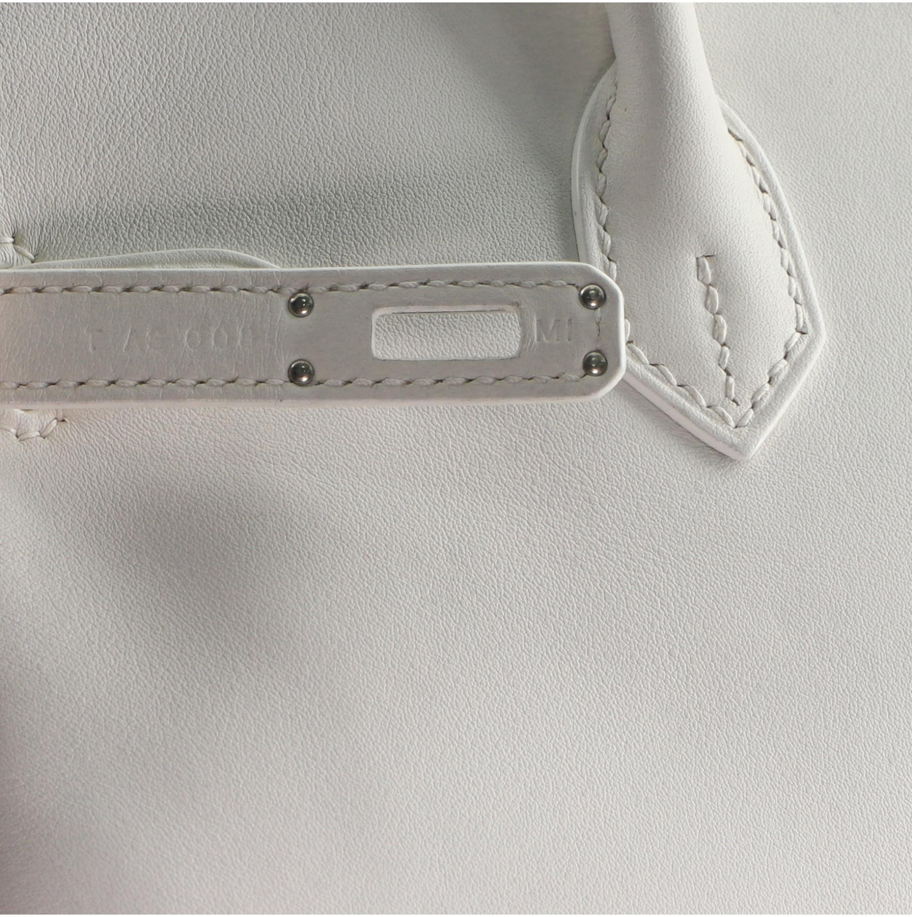 Hermes Birkin Handbag Blanc Swift with Palladium Hardware 25 2
