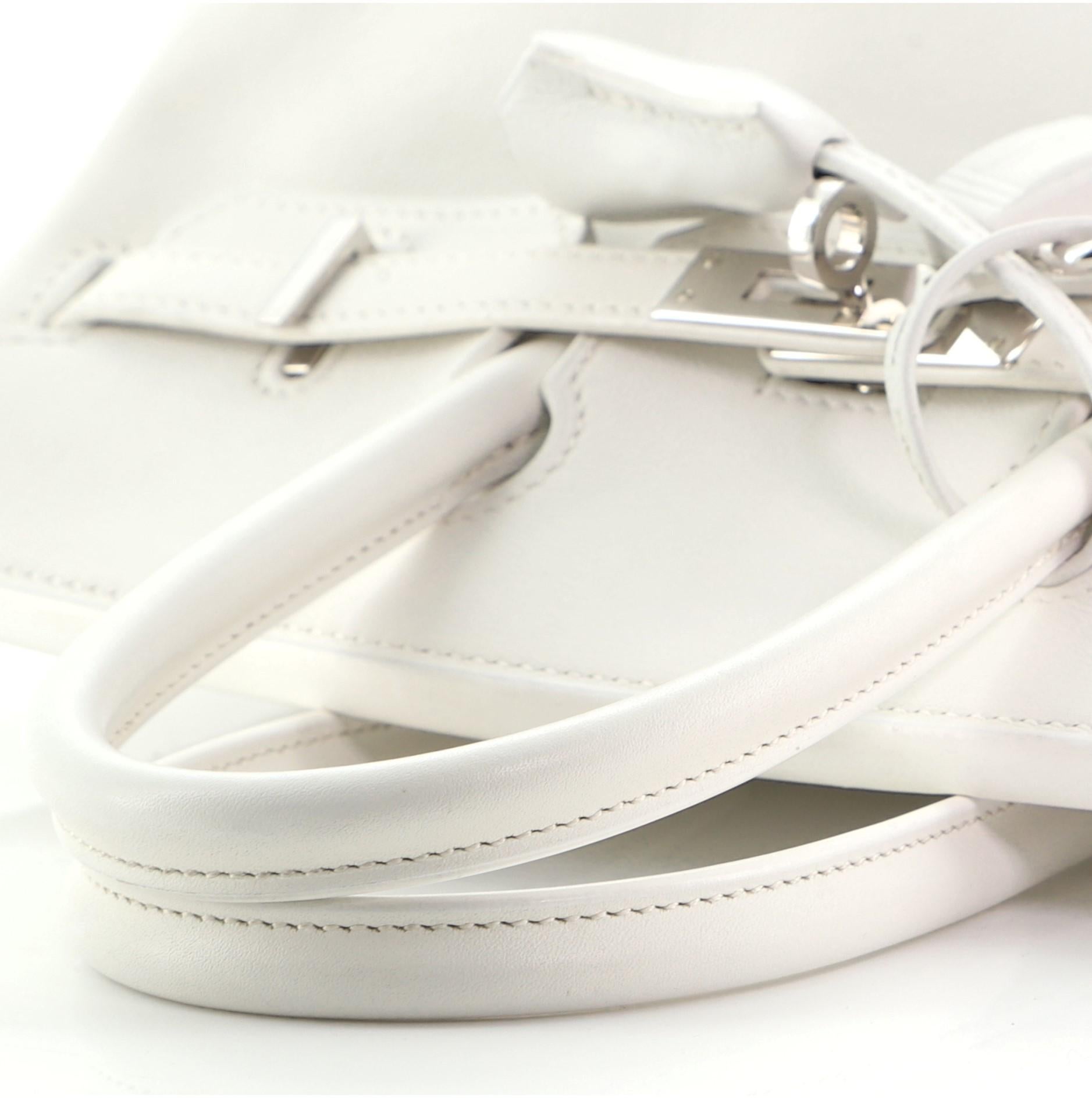 Women's or Men's Hermes Birkin Handbag Blanc Swift with Palladium Hardware 25