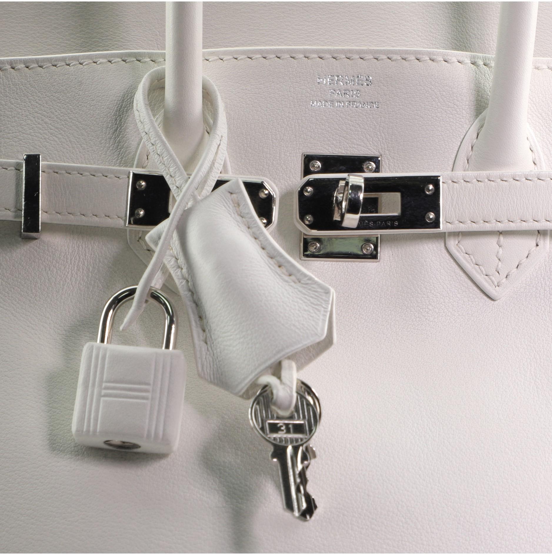 Hermes Birkin Handbag Blanc Swift with Palladium Hardware 25 1
