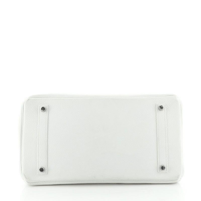 Hermes Birkin Handbag Blanc Togo with Palladium Hardware 35 In Good Condition In NY, NY