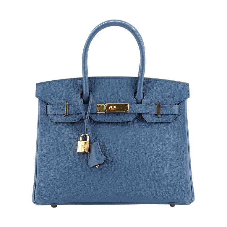 Hermes Birkin Handbag Bleu Agate Epsom With Gold Hardware 30 at 1stDibs