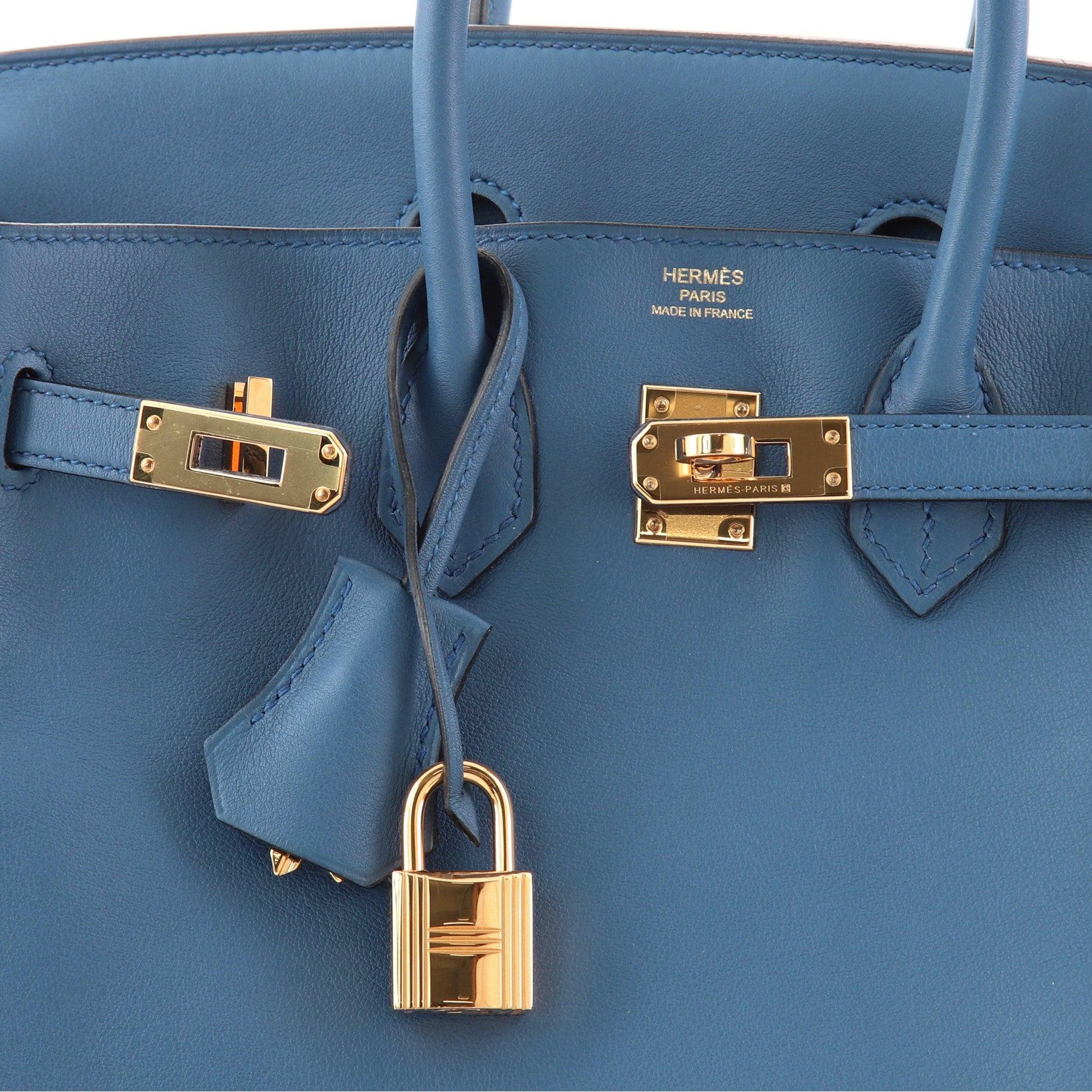Hermes Birkin Handbag Bleu Agate Swift with Gold Hardware 25 2