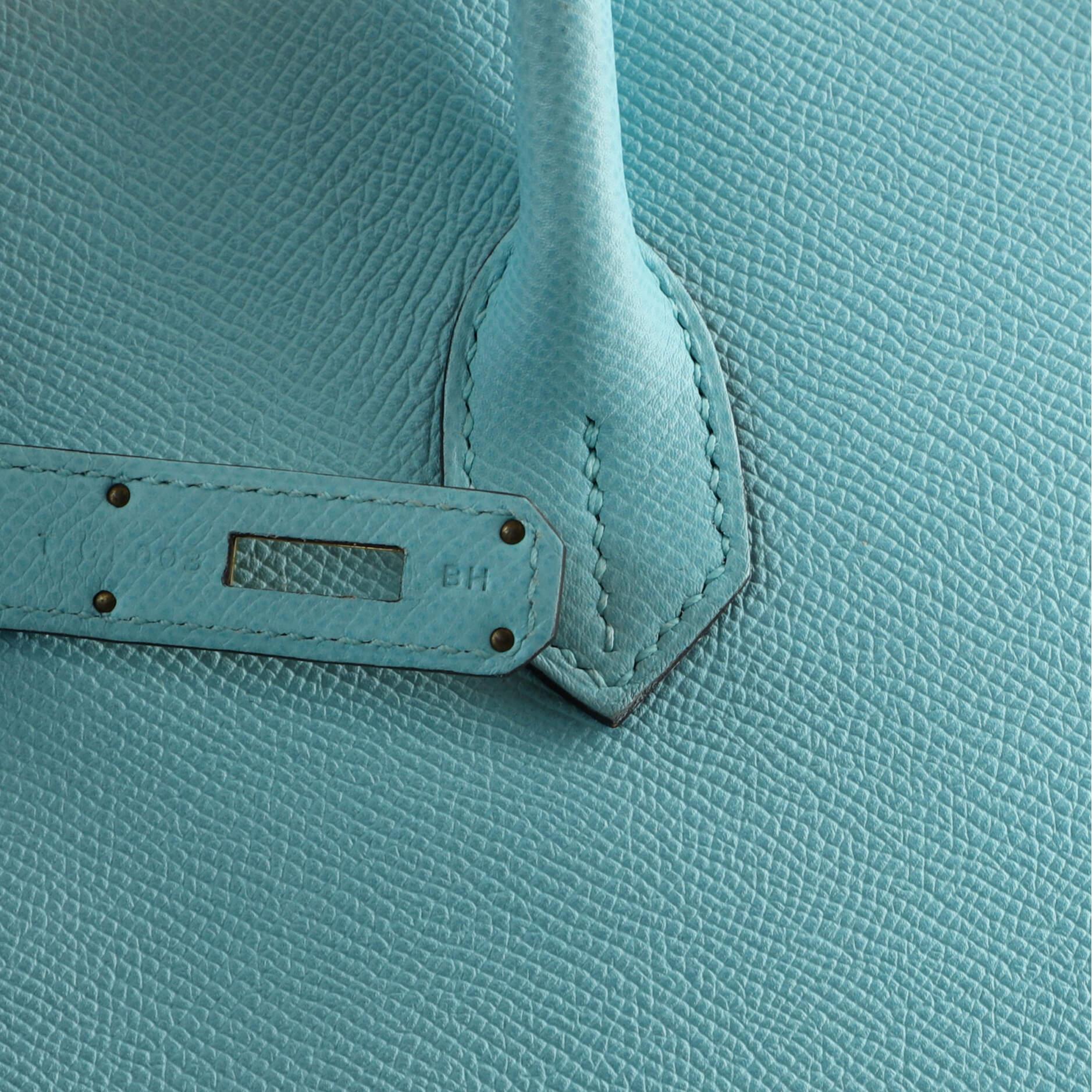 Women's or Men's Hermes Birkin Handbag Bleu Atoll Epsom with Gold Hardware 35