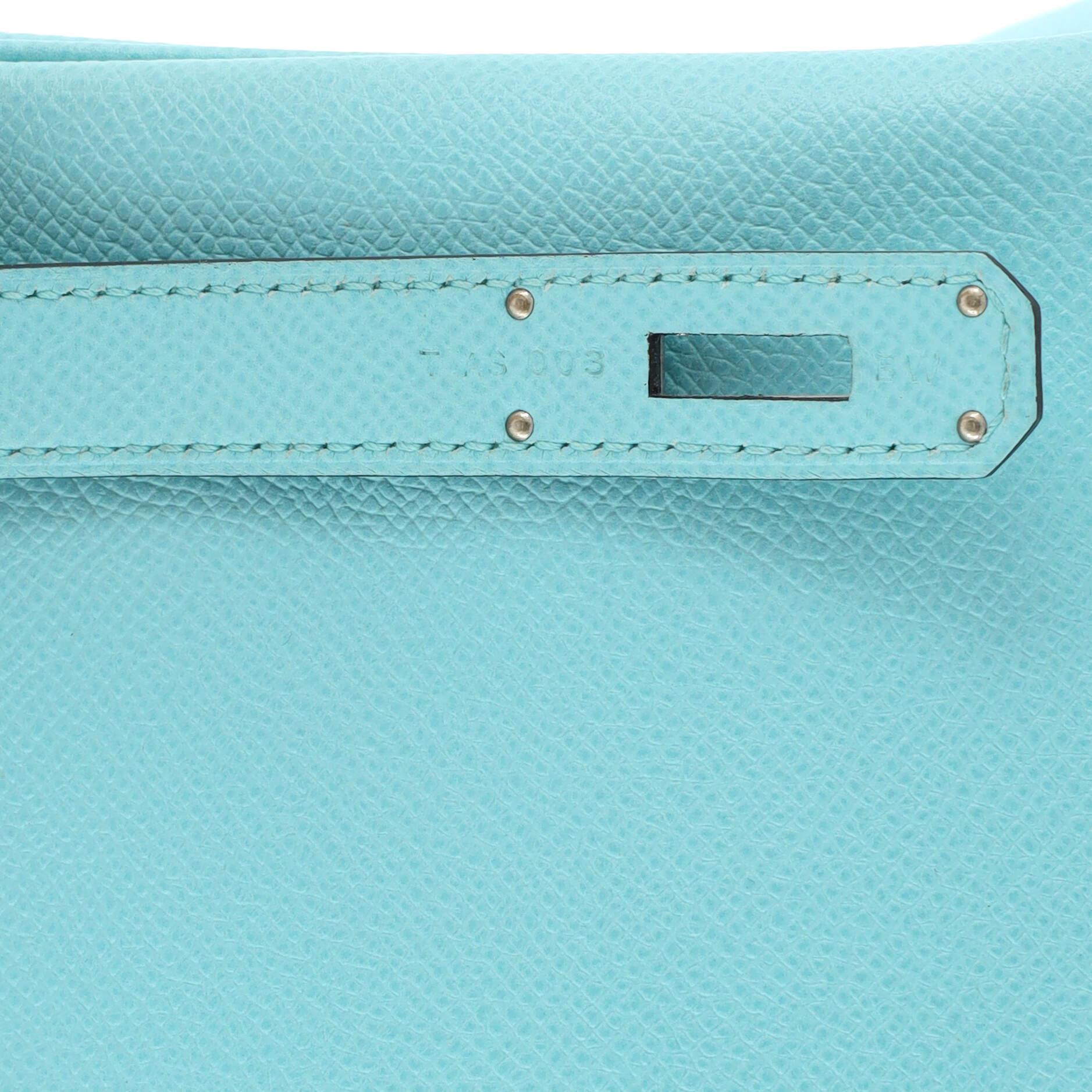 Hermes Birkin Handbag Bleu Atoll Epsom with Palladium Hardware 30 6