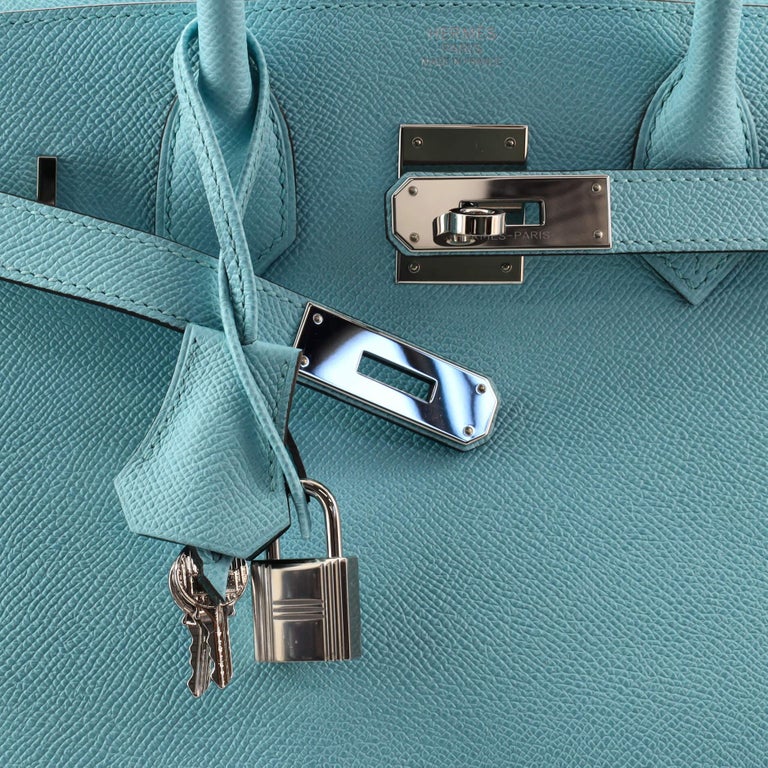 Hermes Birkin Handbag Bleu Atoll Epsom with Palladium Hardware 30 at  1stDibs