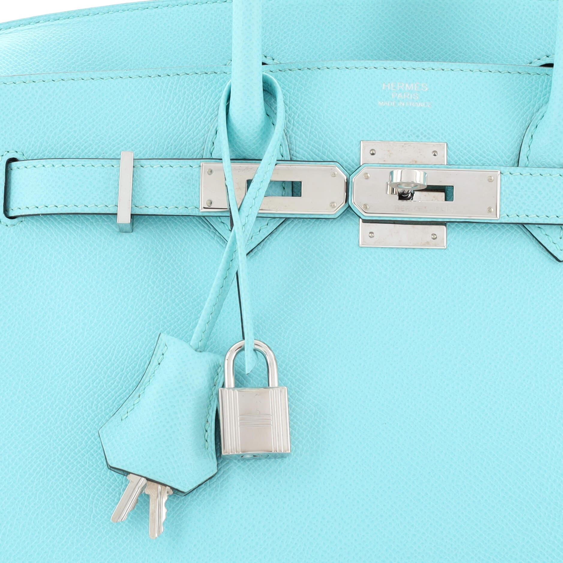 Hermes Birkin Handbag Bleu Atoll Epsom with Palladium Hardware 30 3