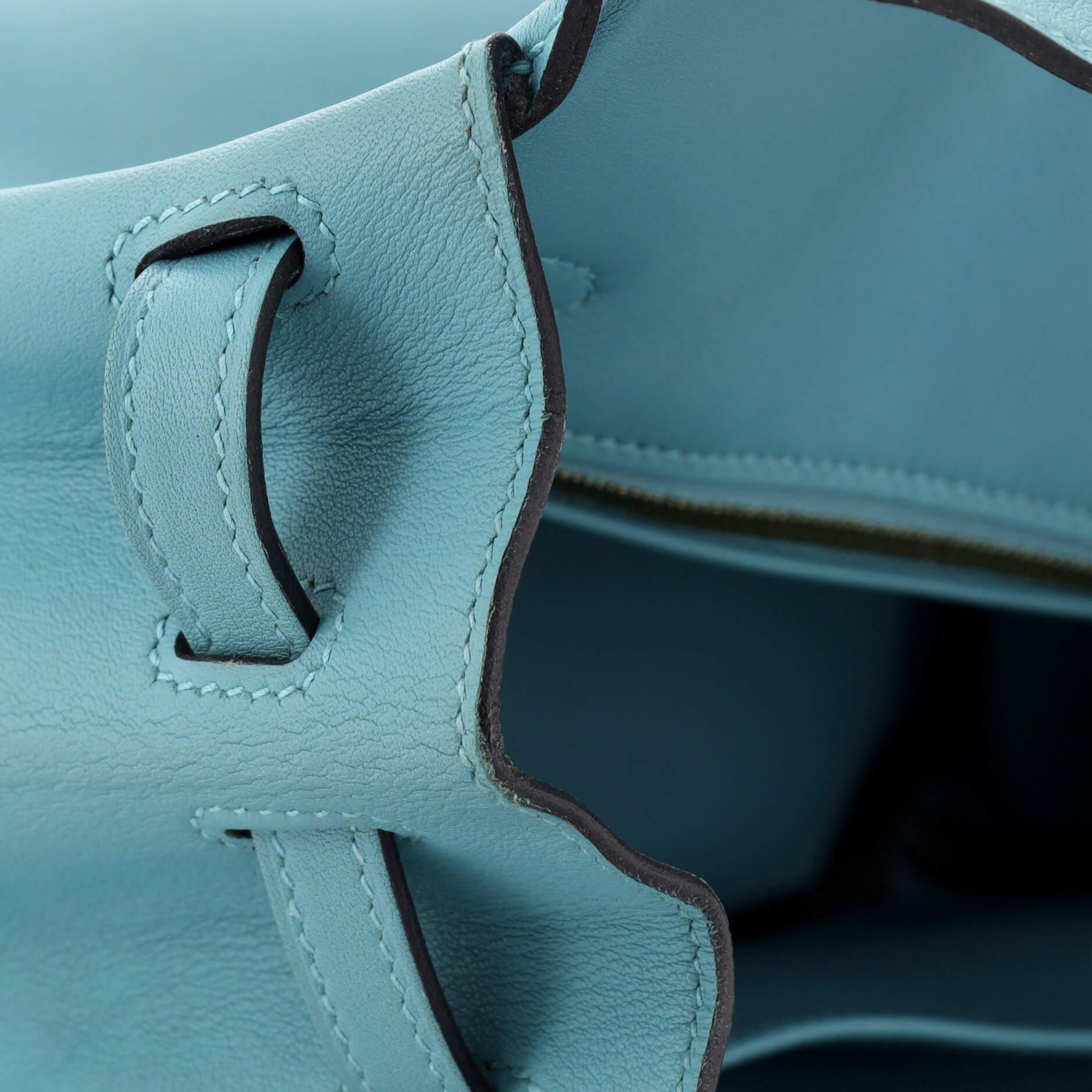 Hermes Birkin Handbag Bleu Atoll Swift with Gold Hardware 25 For Sale 7