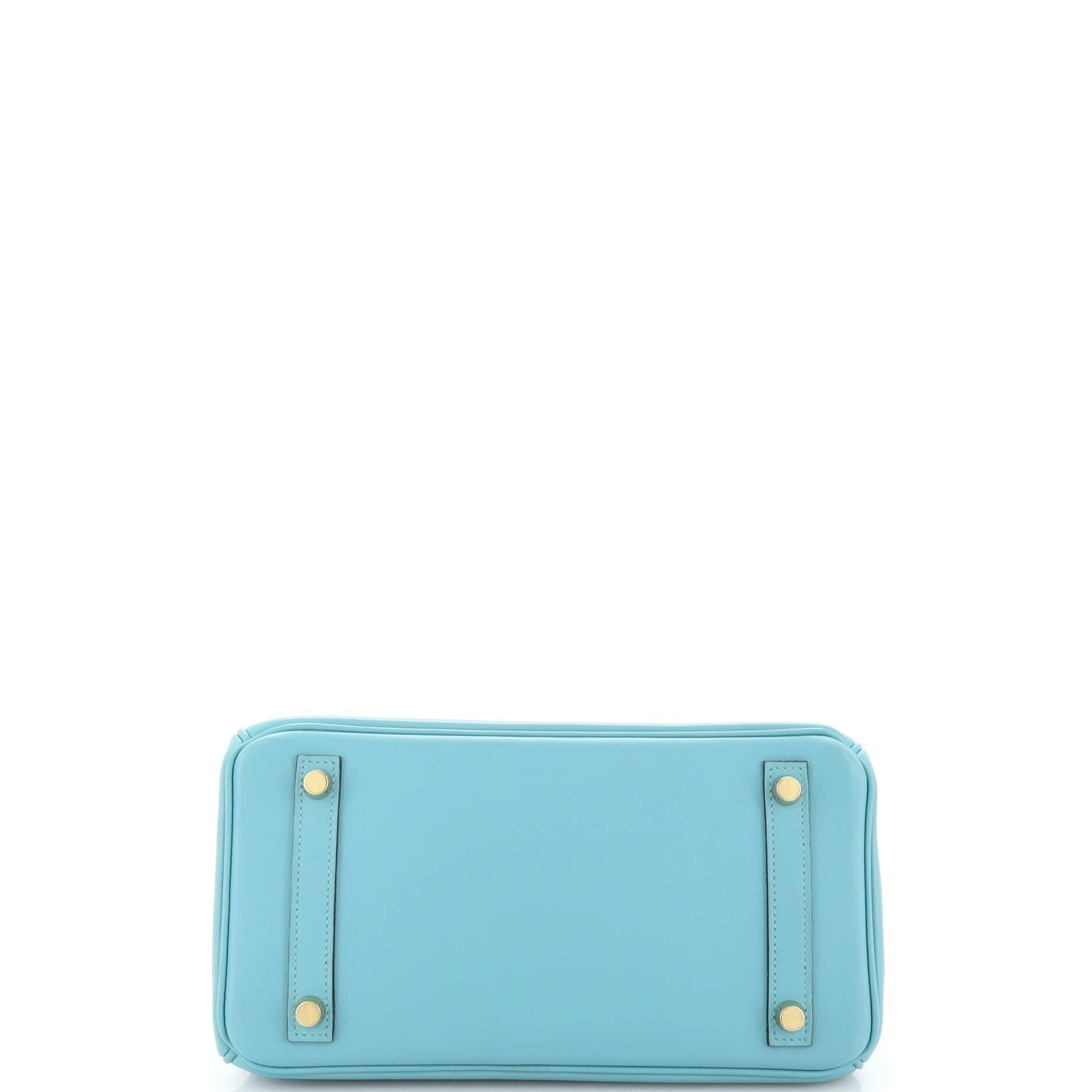Hermes Birkin Handbag Bleu Atoll Swift with Gold Hardware 25 For Sale 1