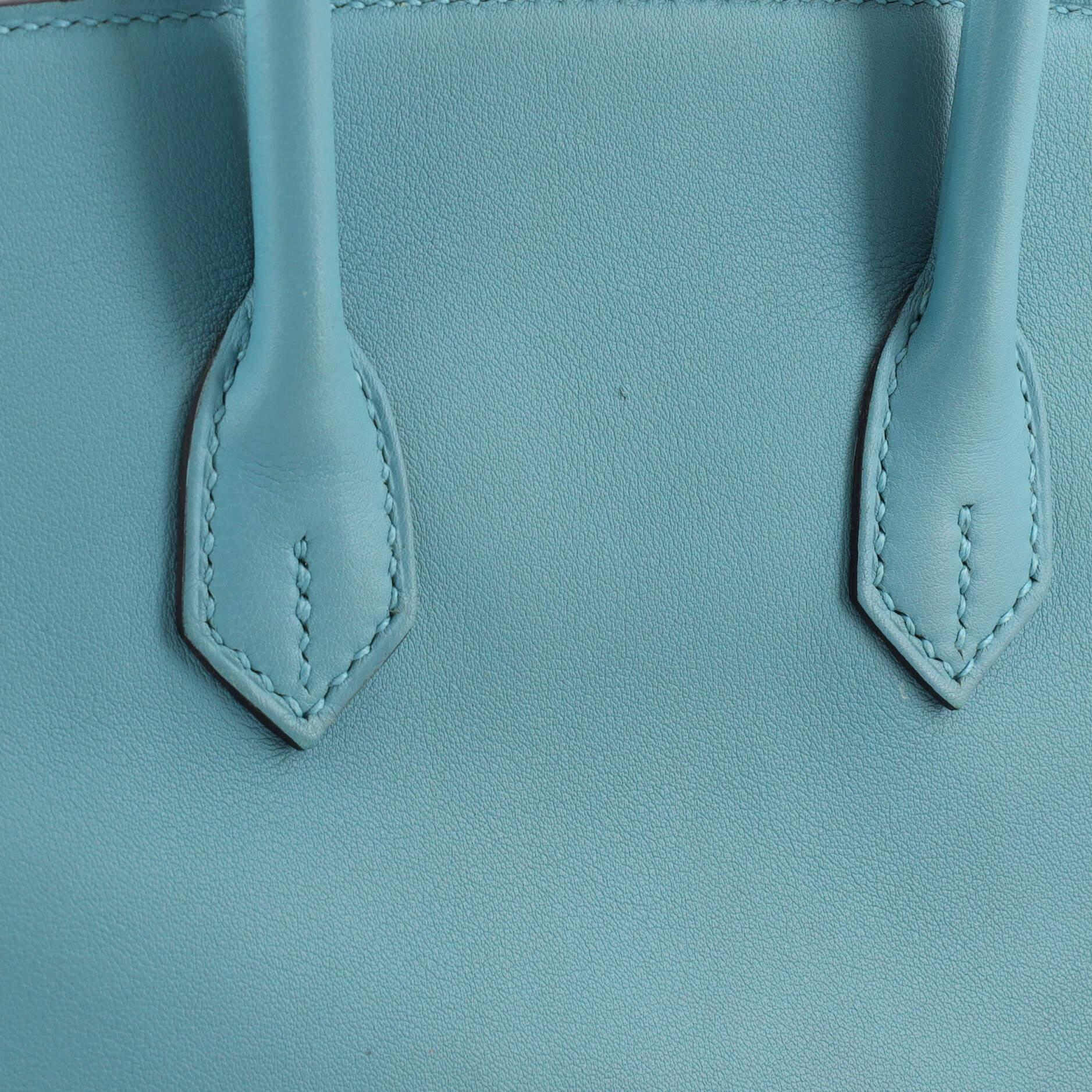 Hermes Birkin Handbag Bleu Atoll Swift with Gold Hardware 25 For Sale 5