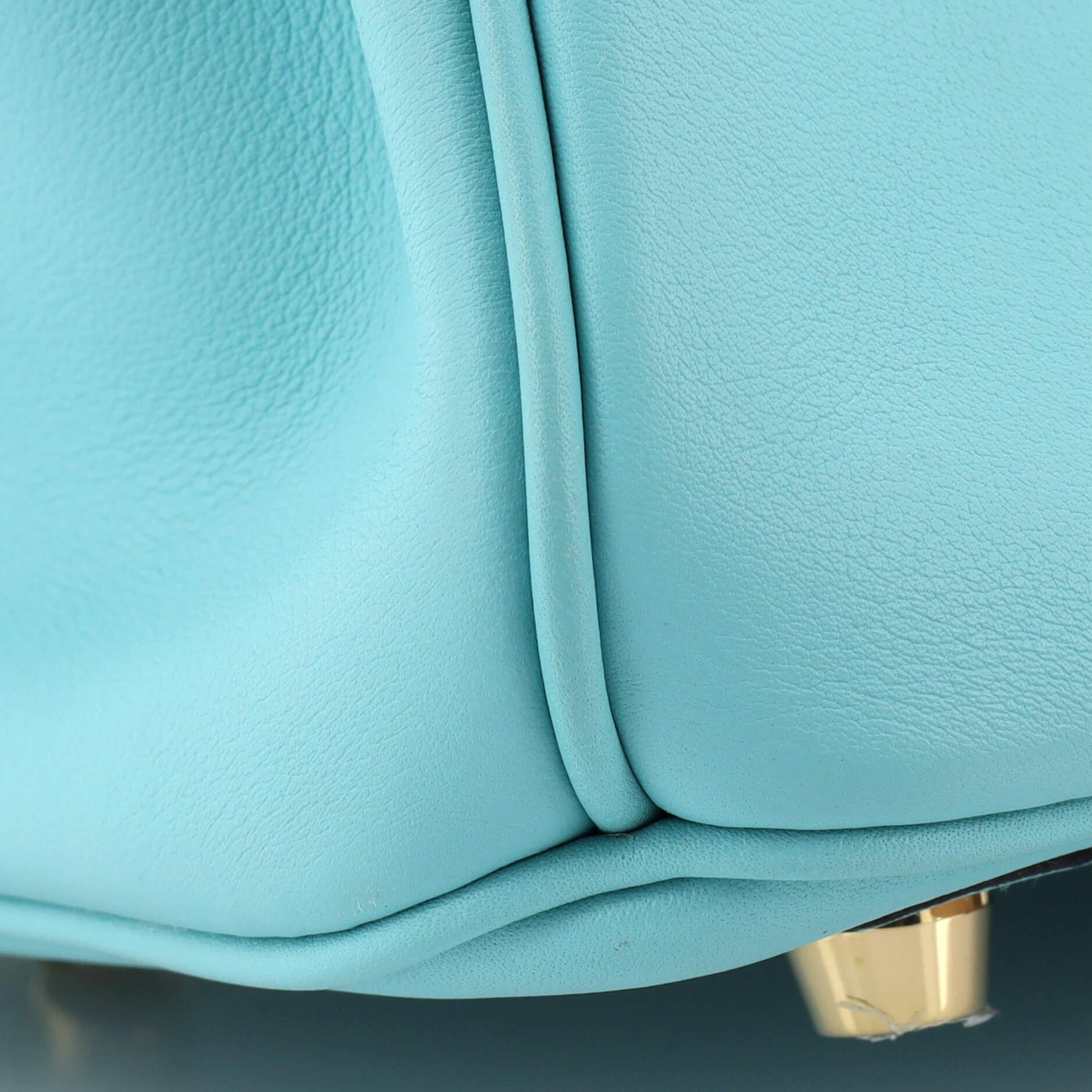 Hermes Birkin Handbag Bleu Atoll Swift with Gold Hardware 25 For Sale 4