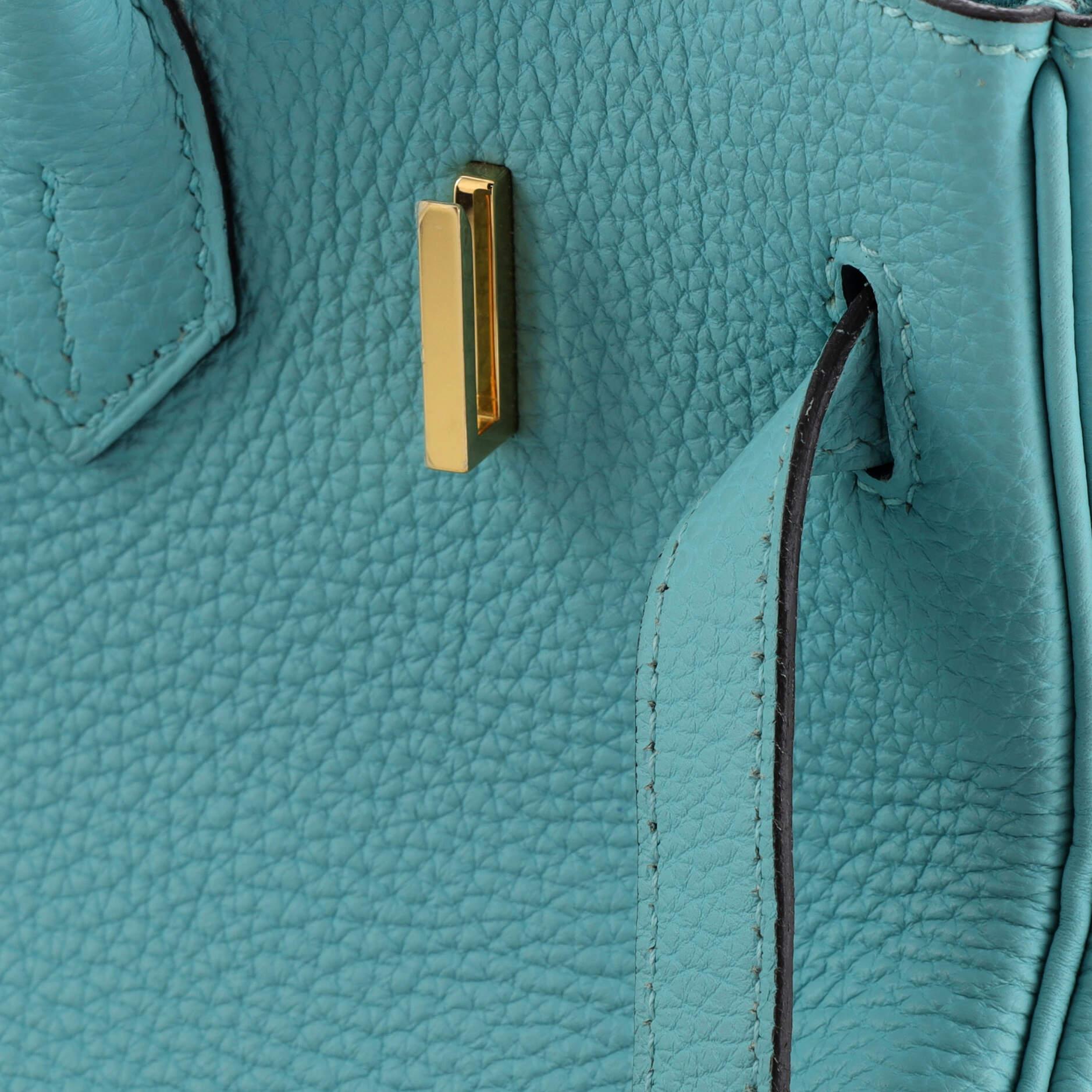Hermes Birkin Handbag Bleu Atoll Togo with Gold Hardware 30 6