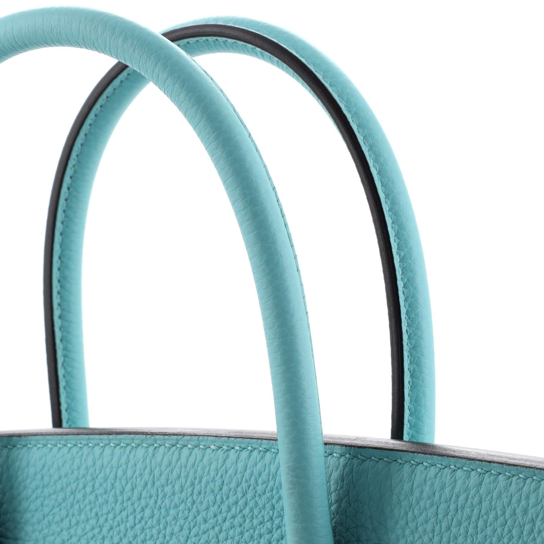 Hermes Birkin Handbag Bleu Atoll Togo with Gold Hardware 30 7