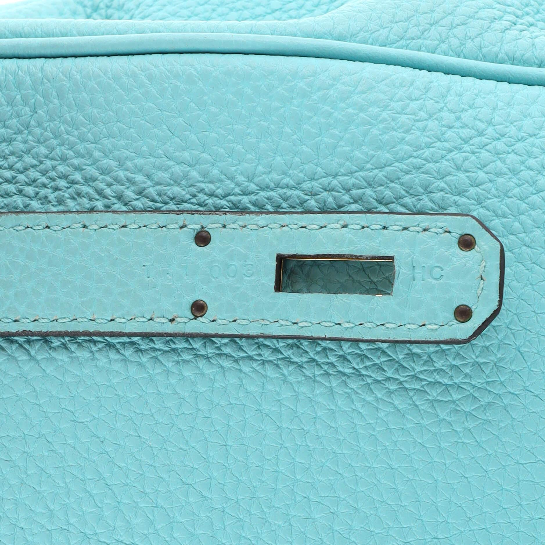 Hermes Birkin Handbag Bleu Atoll Togo with Gold Hardware 30 For Sale 9