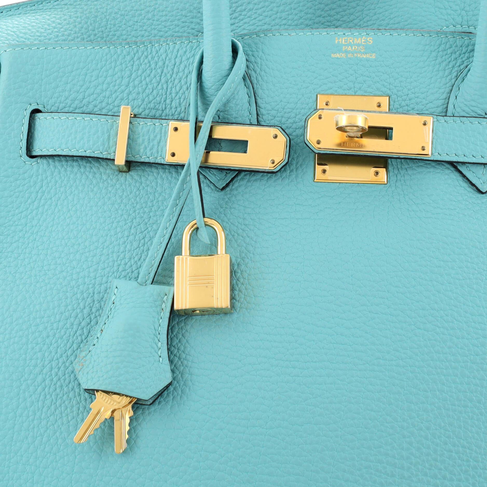 Hermes Birkin Handbag Bleu Atoll Togo with Gold Hardware 30 3
