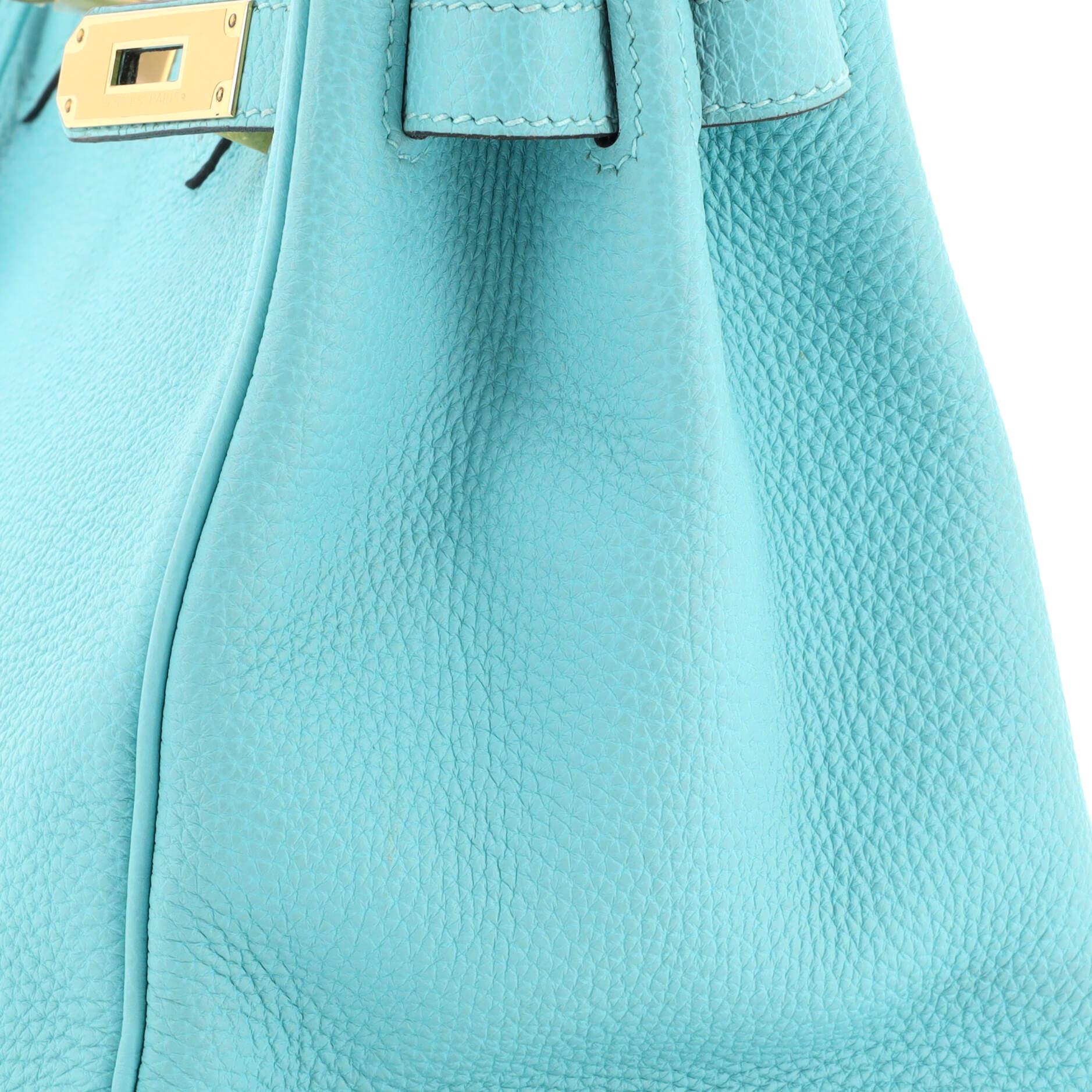Hermes Birkin Handbag Bleu Atoll Togo with Gold Hardware 30 For Sale 5