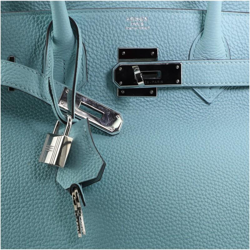 Hermes Birkin Handbag Bleu Atoll Togo with Palladium Hardware 30 2