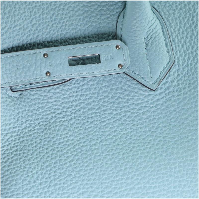 Hermes Birkin Handbag Bleu Atoll Togo with Palladium Hardware 30 3