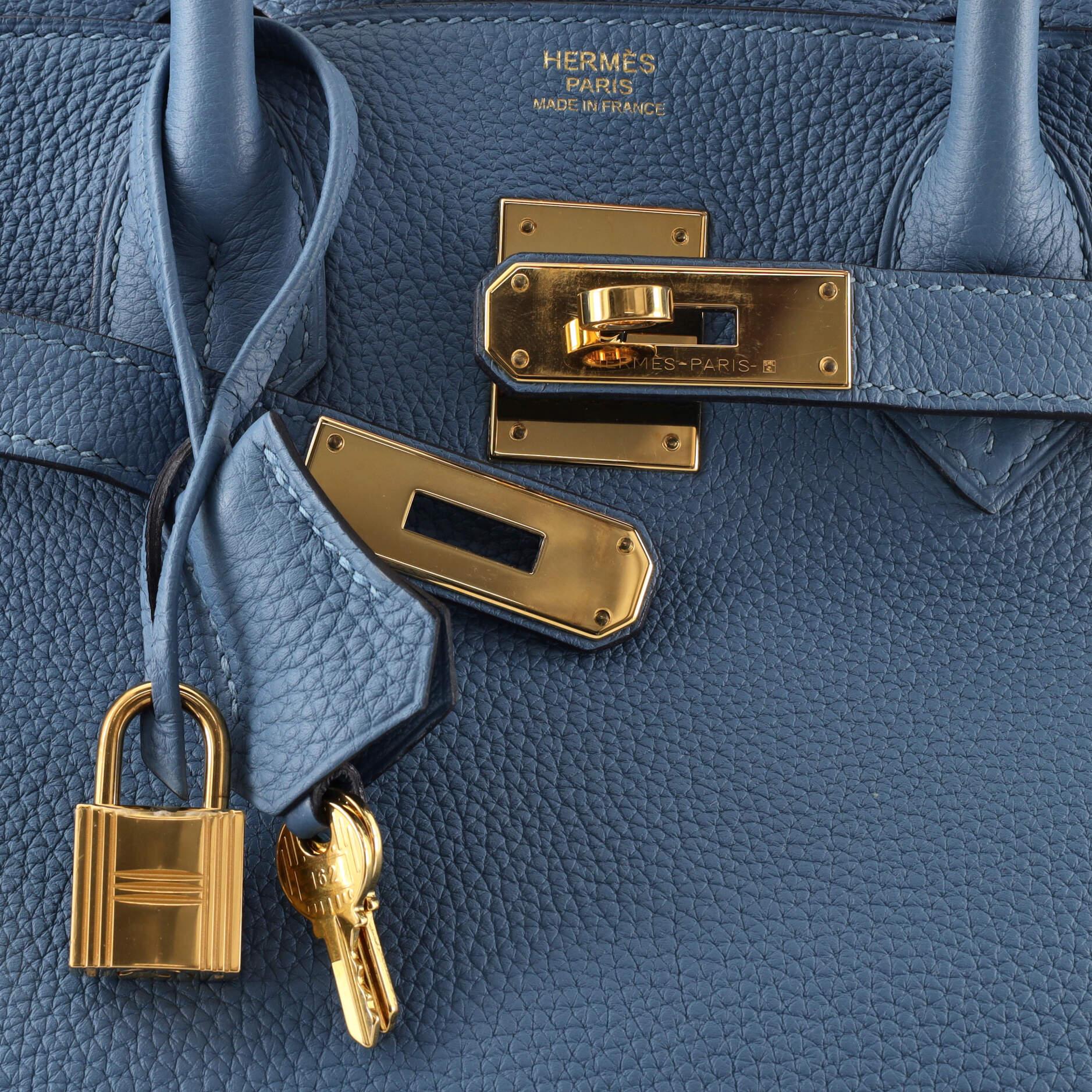 Hermes Birkin Handbag Bleu Azur Togo with Gold Hardware 30 2