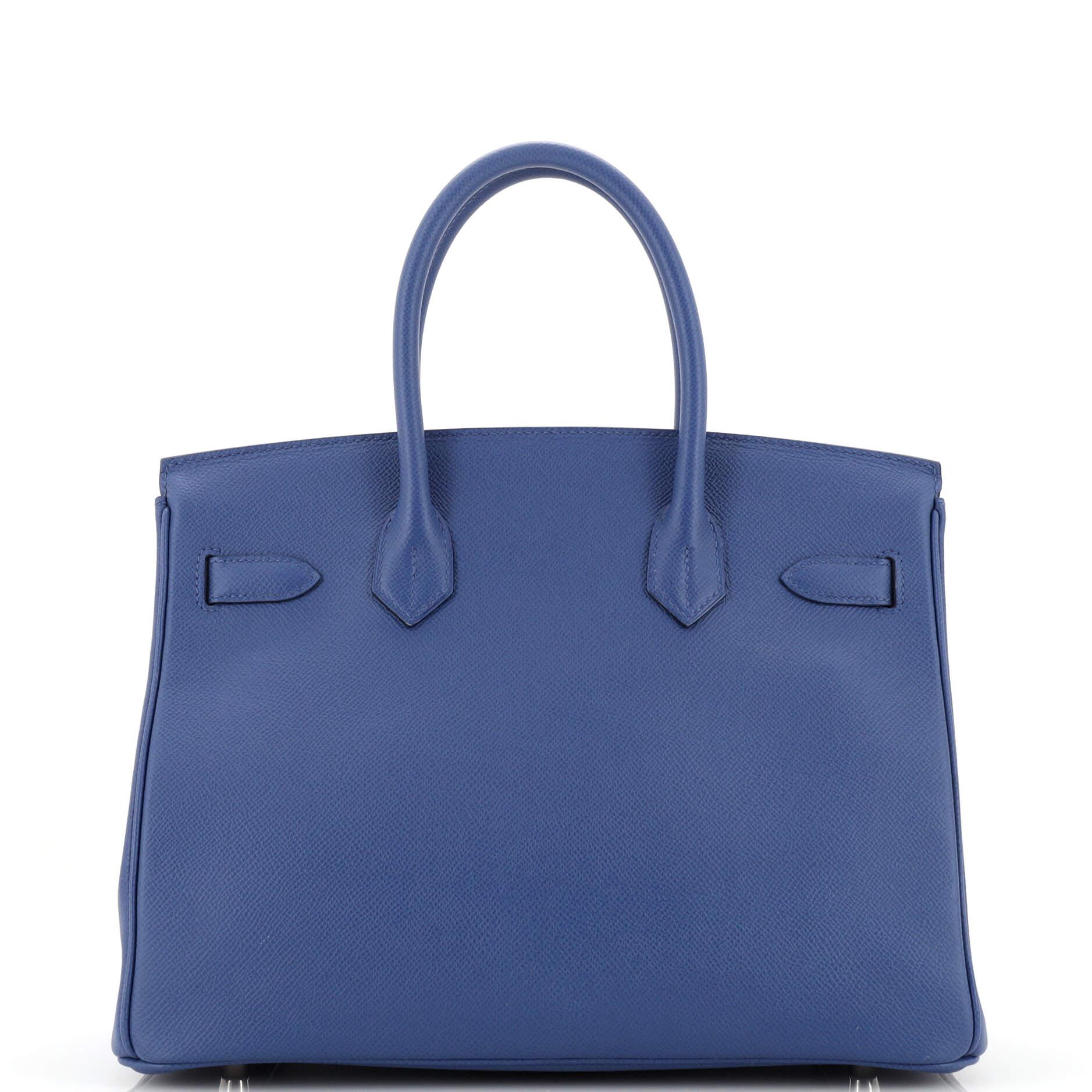 Women's Hermes Birkin Handbag Bleu Brighton Epsom with Palladium Hardware 30
