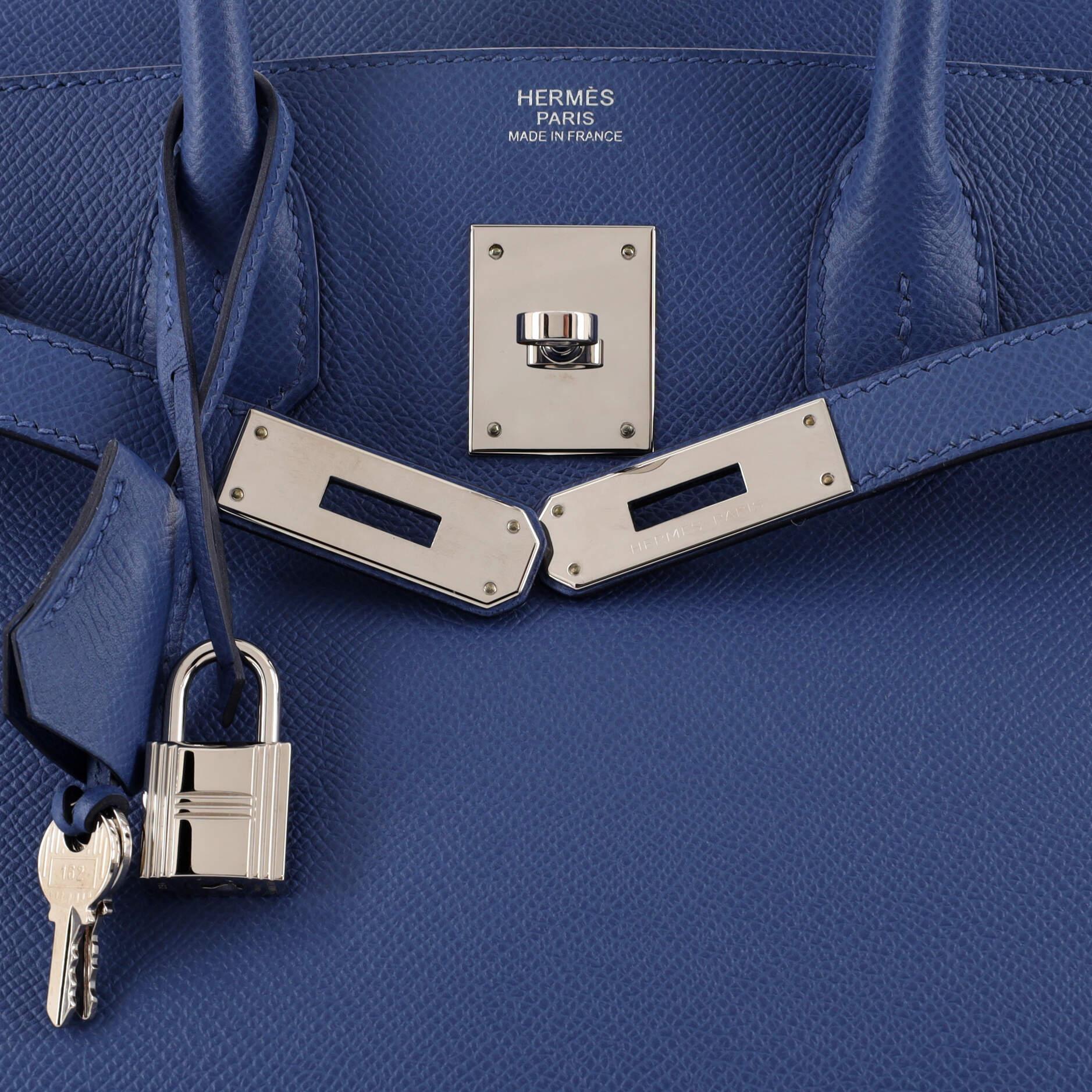 Hermes Birkin Handbag Bleu Brighton Epsom with Palladium Hardware 30 3
