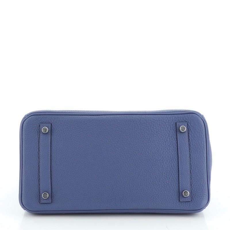 Women's or Men's Hermes Birkin Handbag Bleu Brighton Togo with Palladium Hardware 30