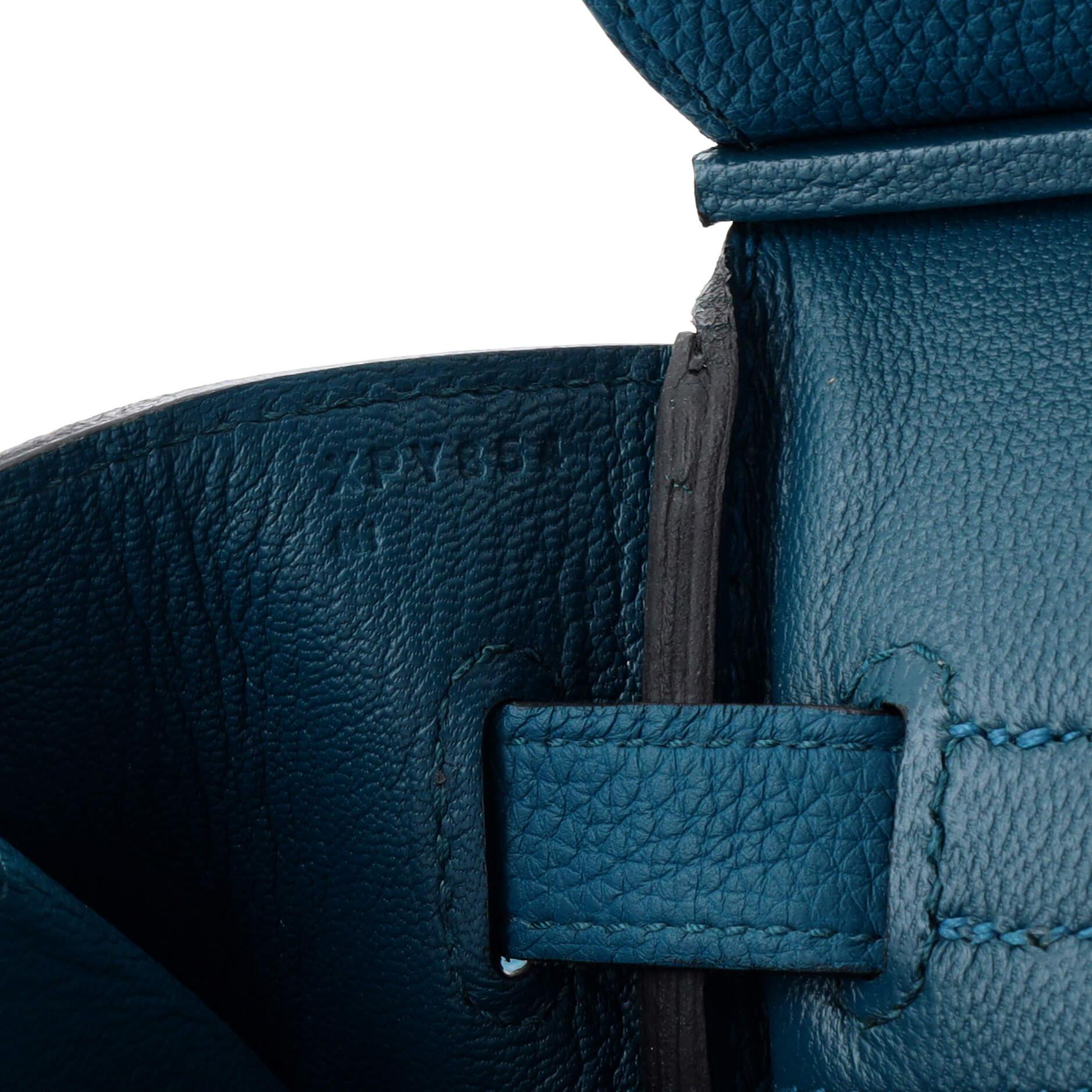 Hermes Birkin Handbag Bleu Colvert Togo with Gold Hardware 30 For Sale 5