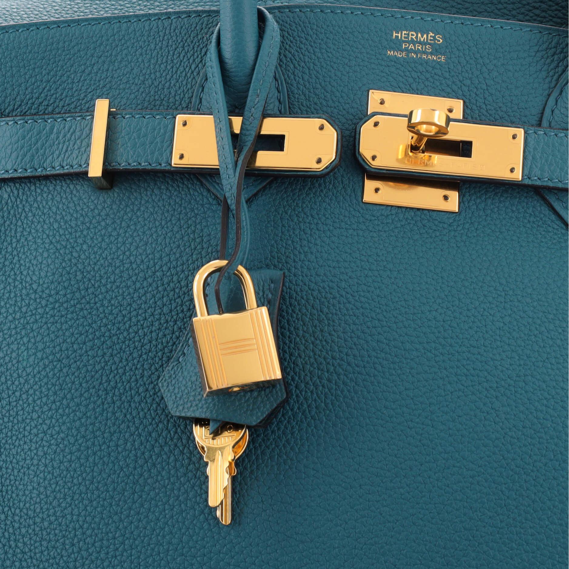 Hermes Birkin Handbag Bleu Colvert Togo with Gold Hardware 30 2