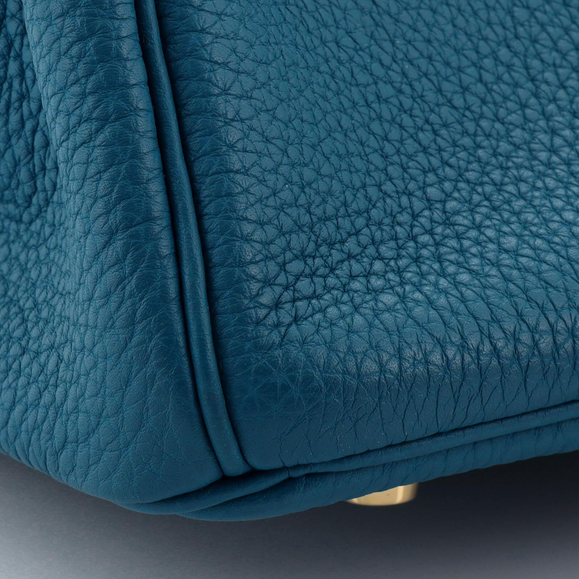 Hermes Birkin Handbag Bleu Colvert Togo with Gold Hardware 30 For Sale 4
