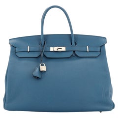Hermes Birkin Borsetta Bleu De Galice Togo con Hardware Palladium 40