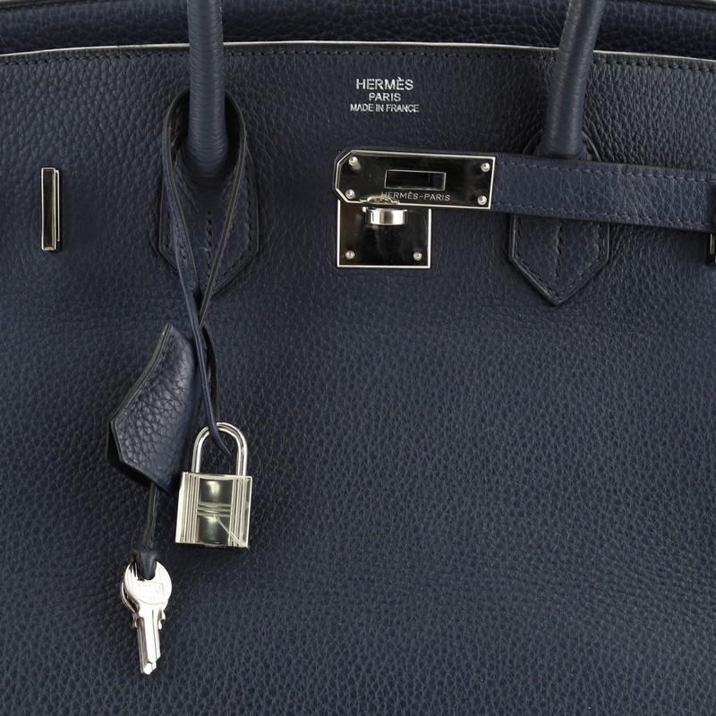 Hermes Birkin Handbag Bleu de Malte Clemence with Palladium Hardware 35 1