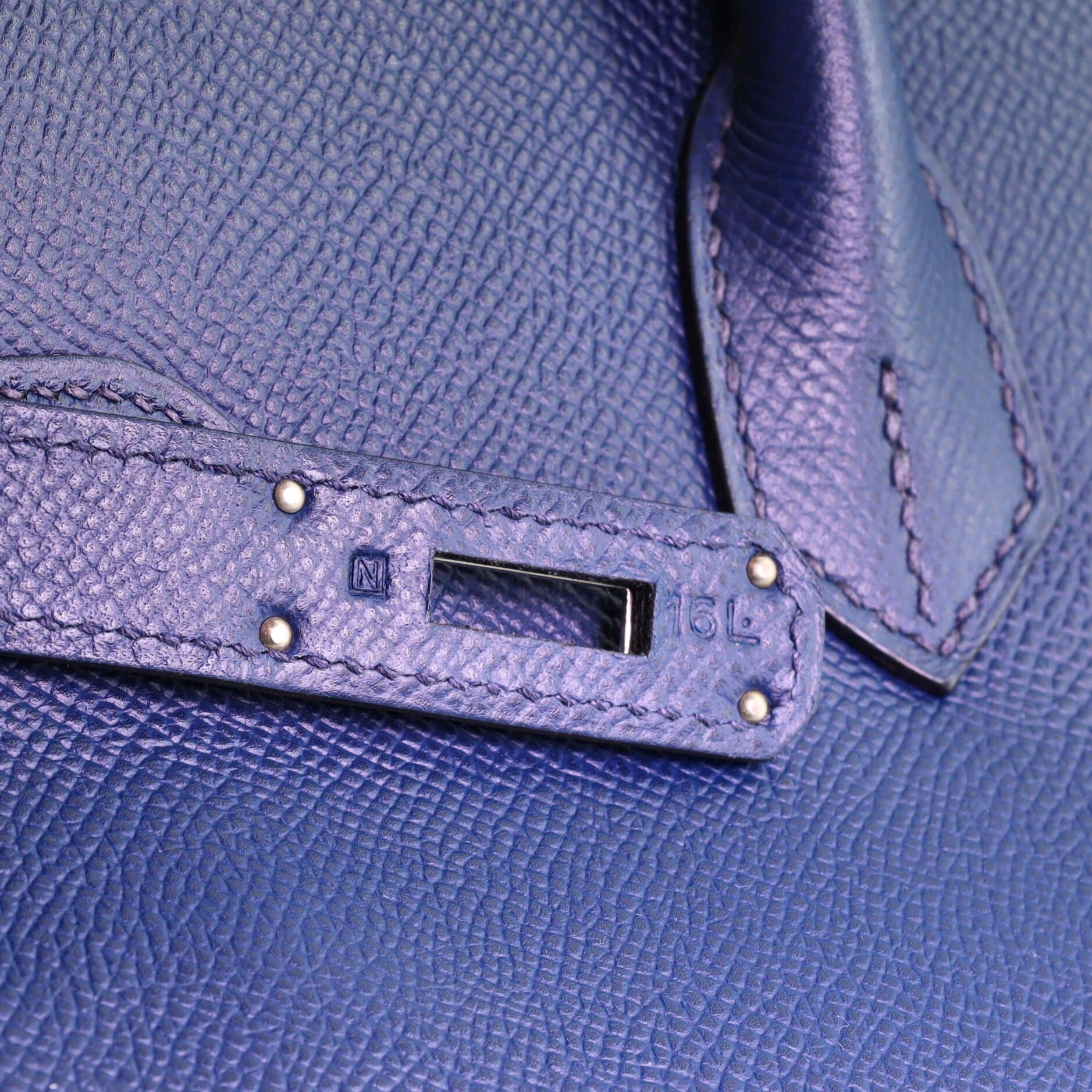 Hermes Birkin Handbag Bleu De Malte Epsom with Palladium Hardware 35 8