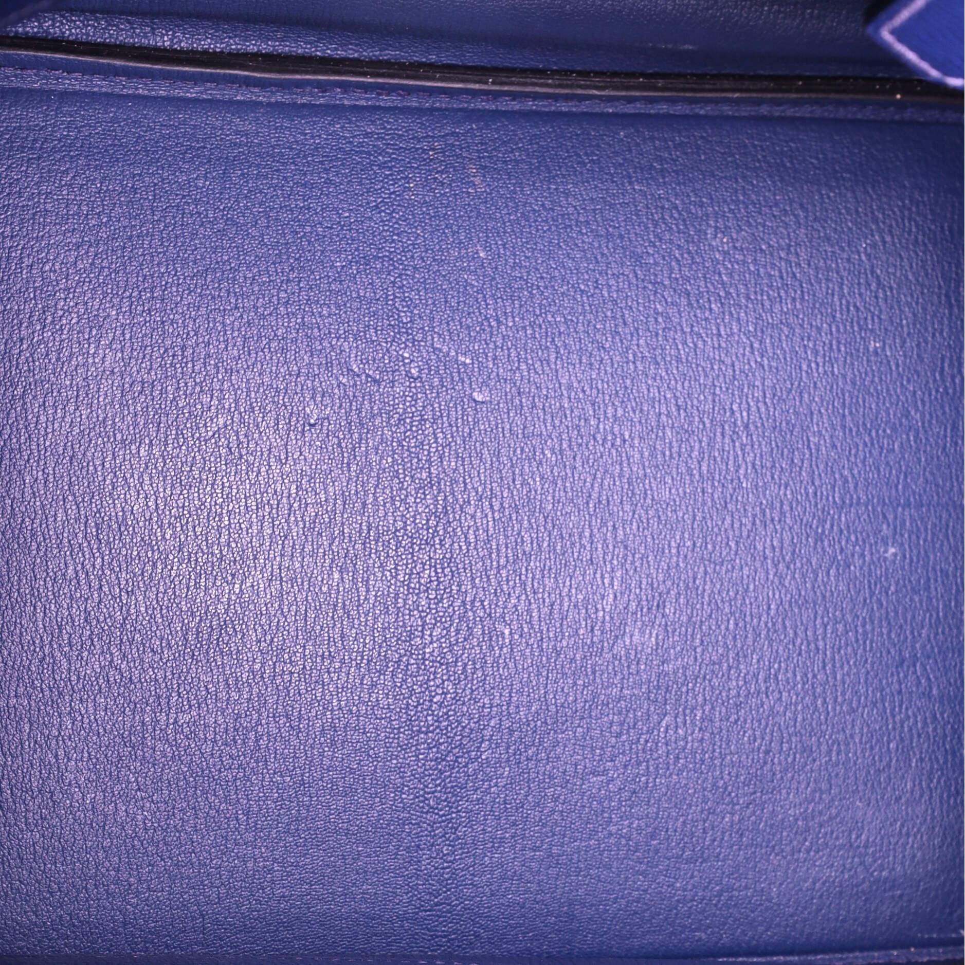 Women's or Men's Hermes Birkin Handbag Bleu De Malte Epsom with Palladium Hardware 35