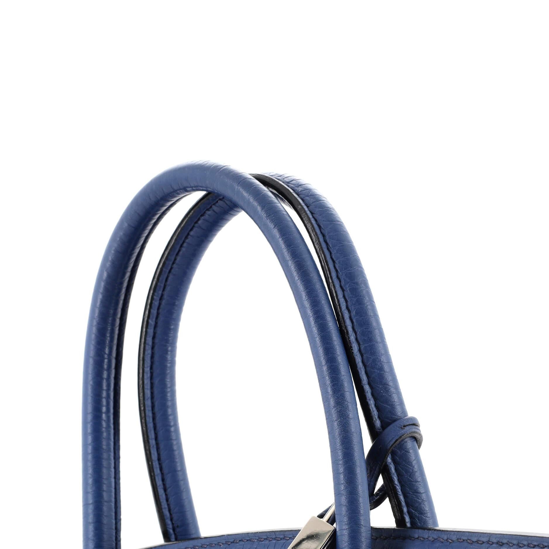 Hermès Birkin Handtasche Bleu De Prusse Clemence mit Palladiumbeschlägen 30 6