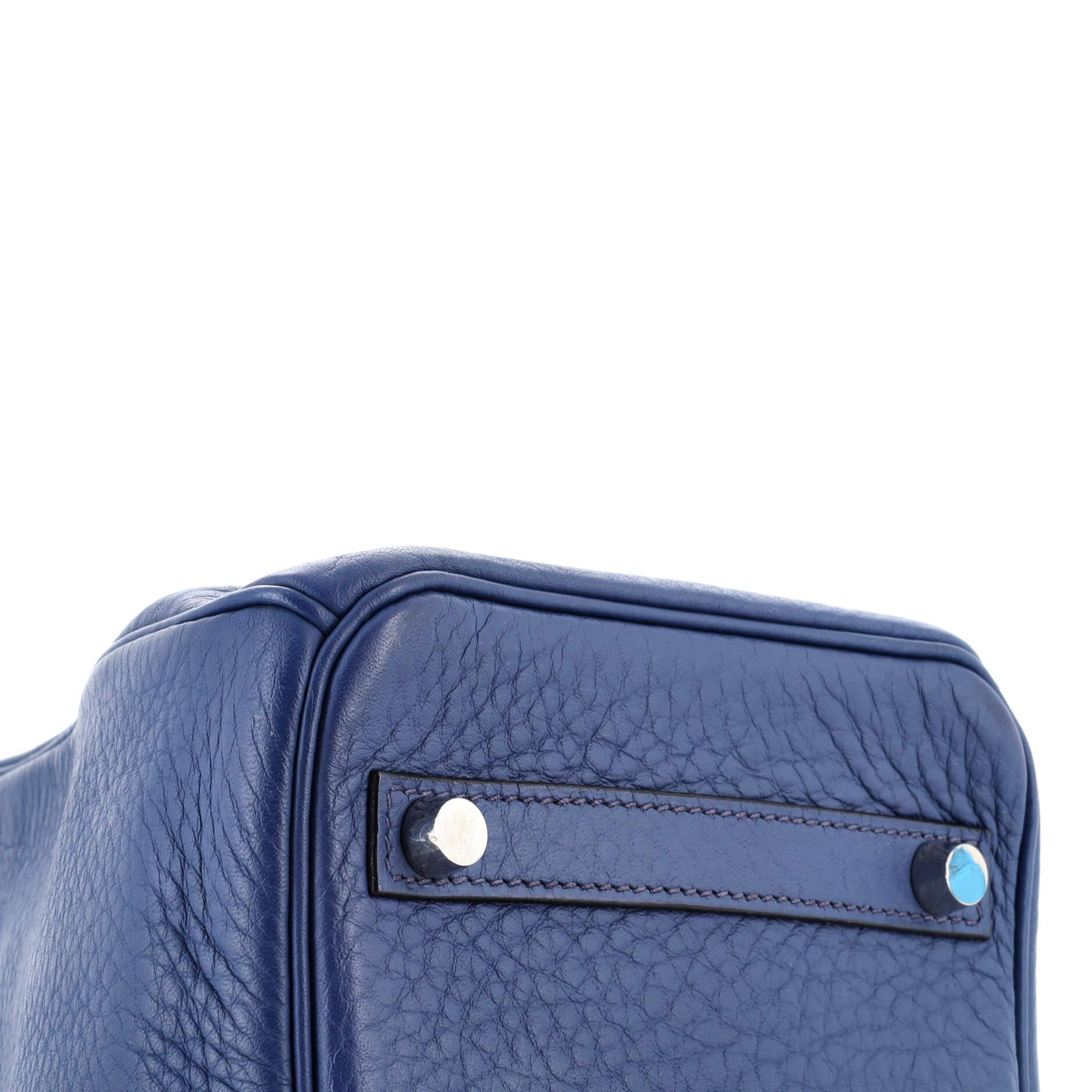 Hermes Birkin Handbag Bleu De Prusse Clemence with Palladium Hardware 30 7