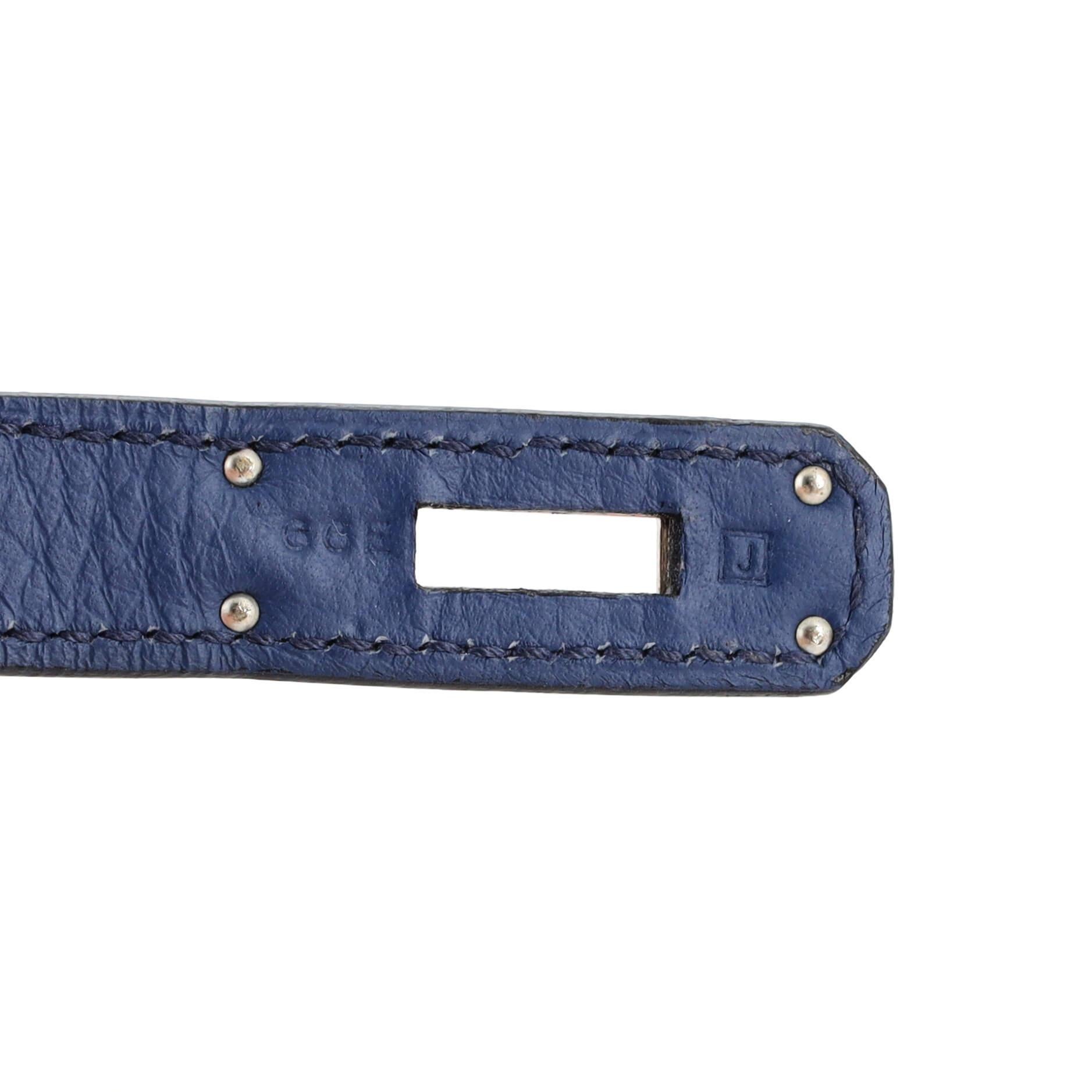 Hermès Birkin Handtasche Bleu De Prusse Clemence mit Palladiumbeschlägen 30 8
