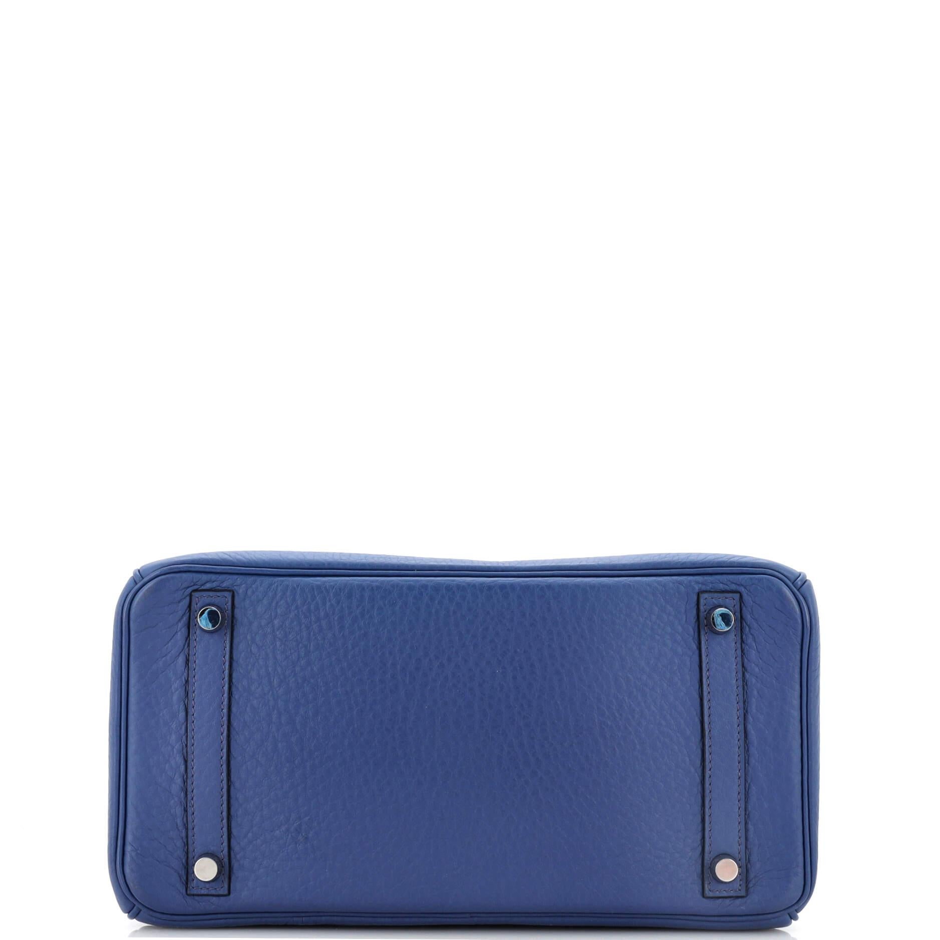 Hermes Birkin Handbag Bleu De Prusse Clemence with Palladium Hardware 30 1