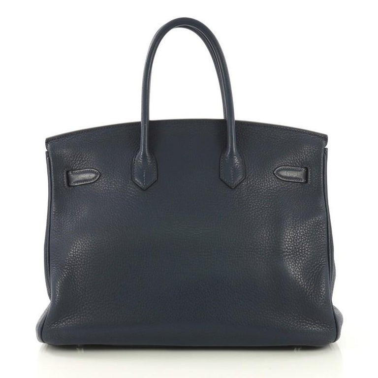 Hermes Birkin Handbag Bleu de Prusse Clemence with Palladium Hardware ...