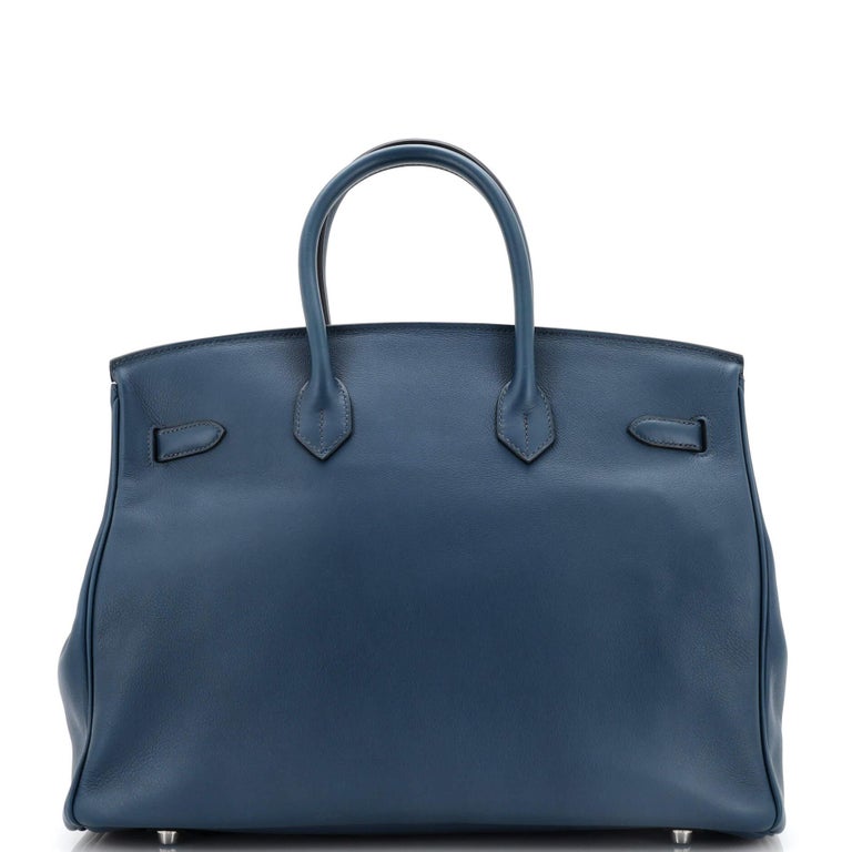 Hermes Birkin Handbag Bleu De Prusse Swift with Palladium Hardware 35 at  1stDibs