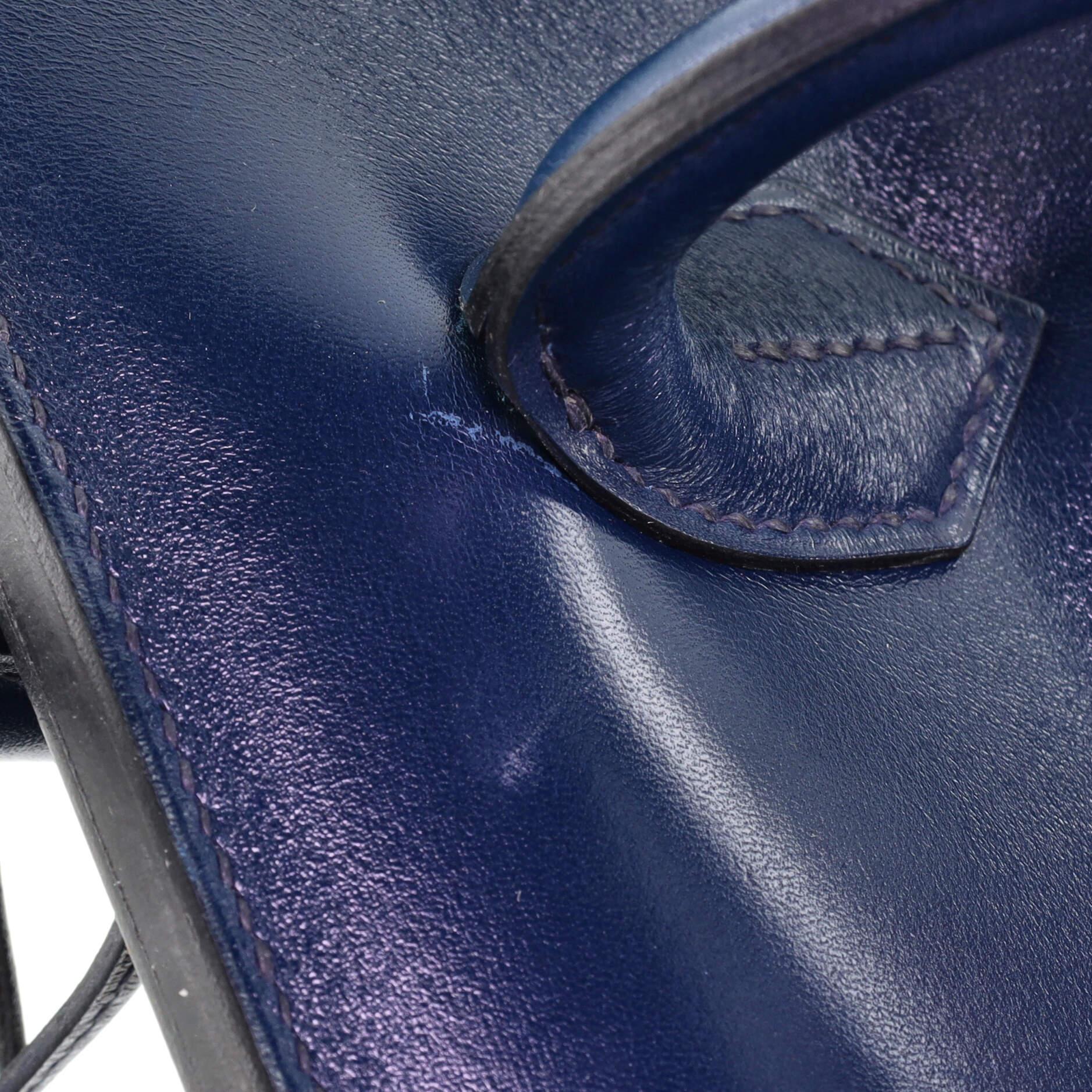 Hermes Birkin Handbag Bleu De Prusse Tadelakt with Gold Hardware 30 5