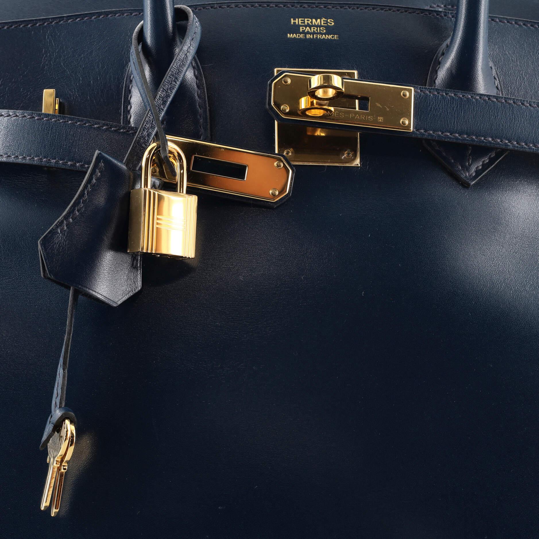 Hermes Birkin Handbag Bleu De Prusse Tadelakt with Gold Hardware 30 2