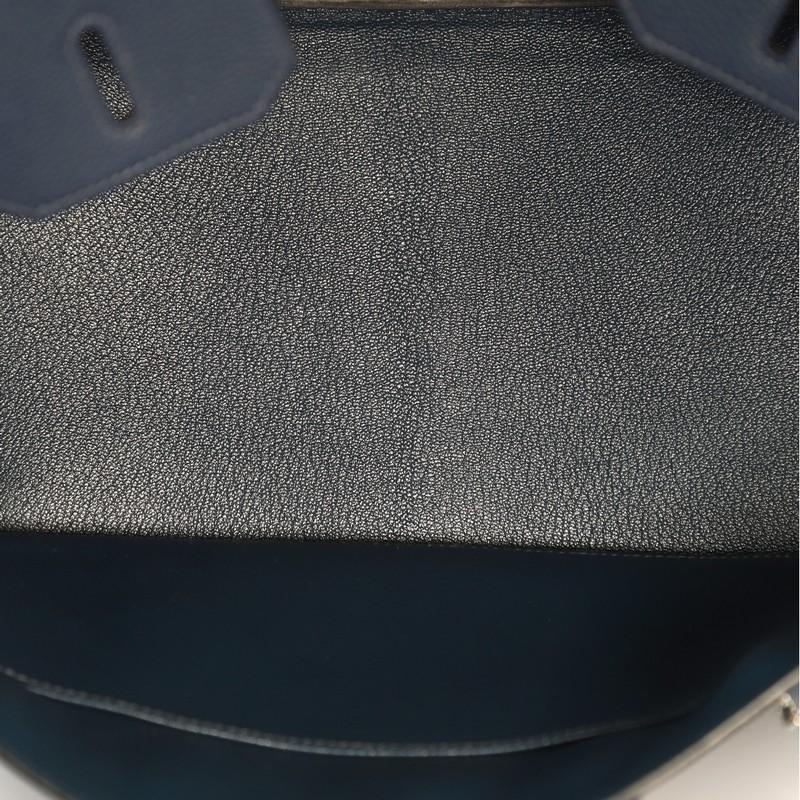 Hermes Birkin Handbag Bleu de Prusse Togo with Palladium Hardware 35 In Good Condition In NY, NY