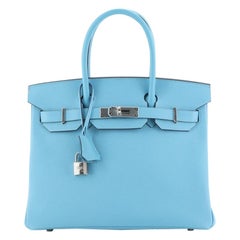 Hermes Birkin Handbag Bleu du Nord Epsom with Palladium Hardware 30