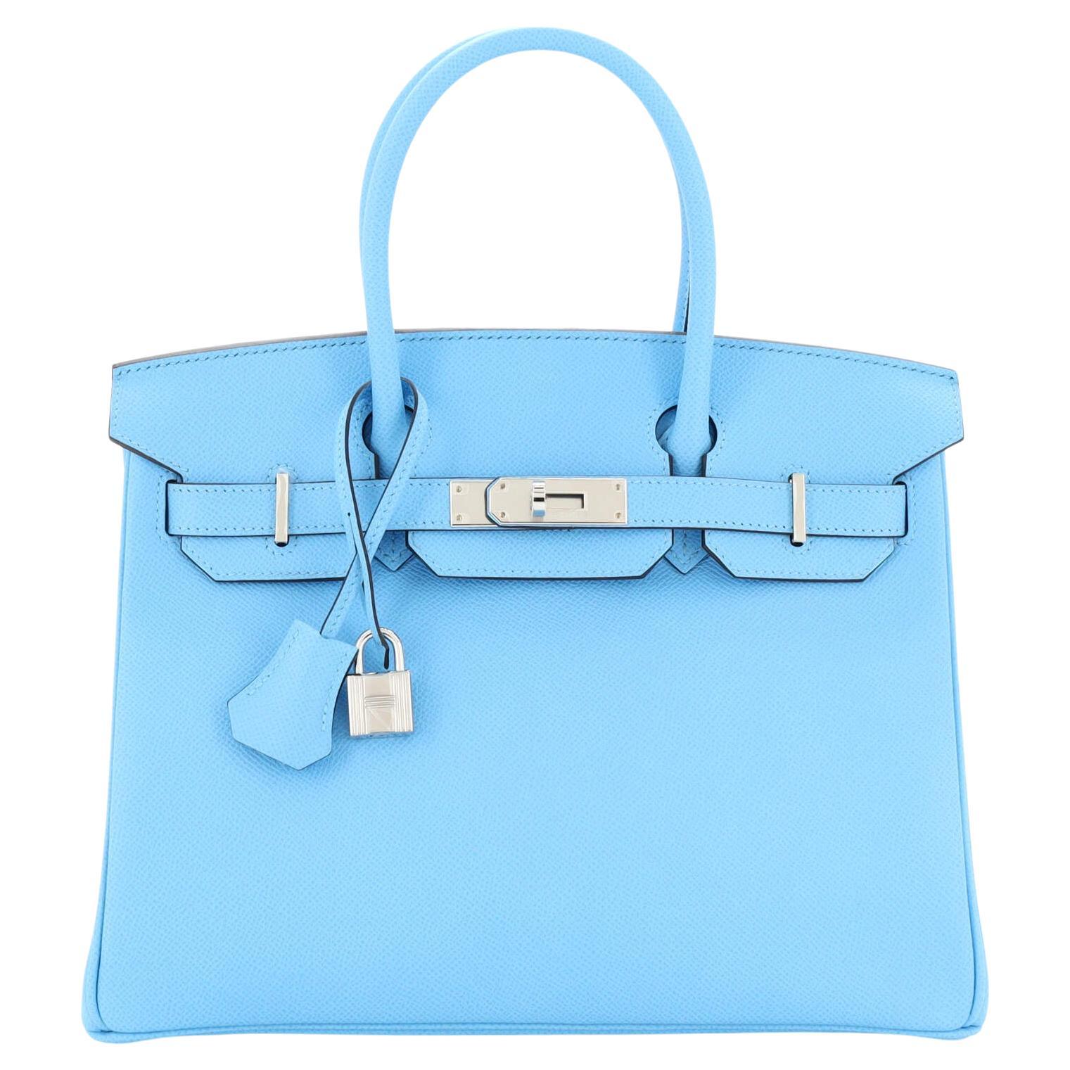 Hermes Birkin Handbag Bleu Du Nord Epsom with Palladium Hardware 30