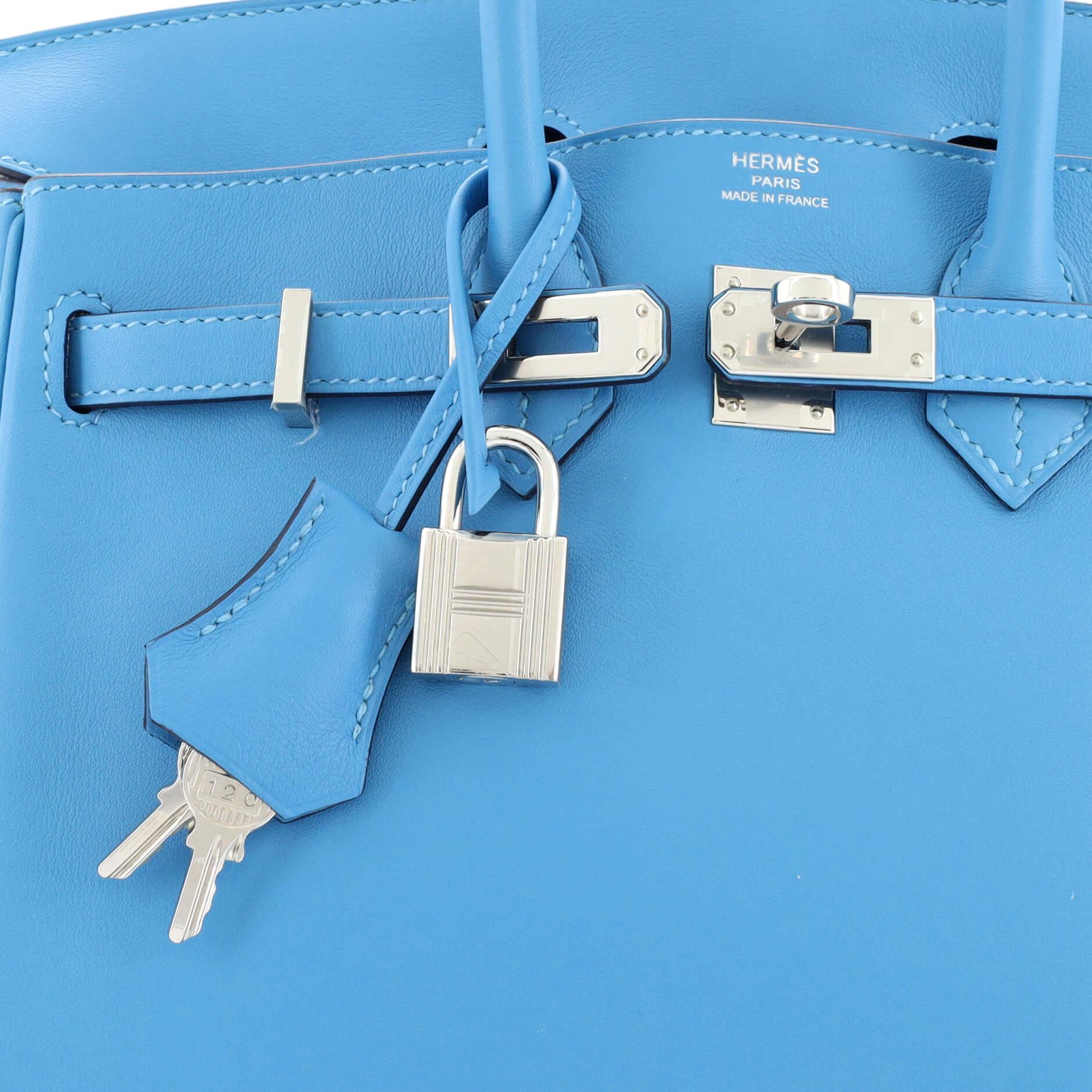 Hermes Birkin Handbag Bleu Du Nord Swift with Palladium Hardware 25 3