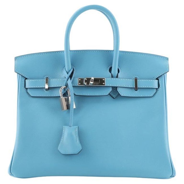 Hermes Birkin Handbag Bleu Du Nord Swift with Palladium Hardware 25 at ...