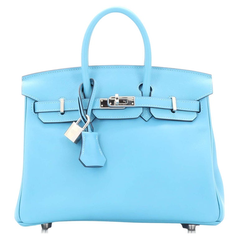 Hermes Kelly Handbag Bleu Du Nord Epsom with Palladium Hardware 25