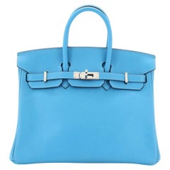 Hermès Birkin Handtasche Bleu Du Nord Swift mit Palladiumbeschlägen 25