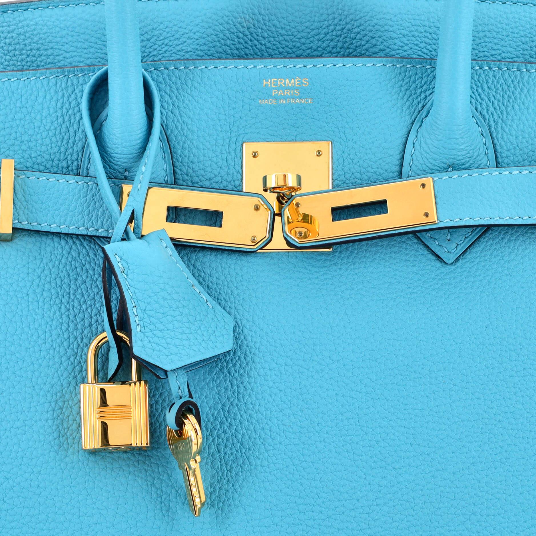 Sac à main Hermès Birkin Bleu Du Nord Togo avec finitions métalliques dorées 30 3