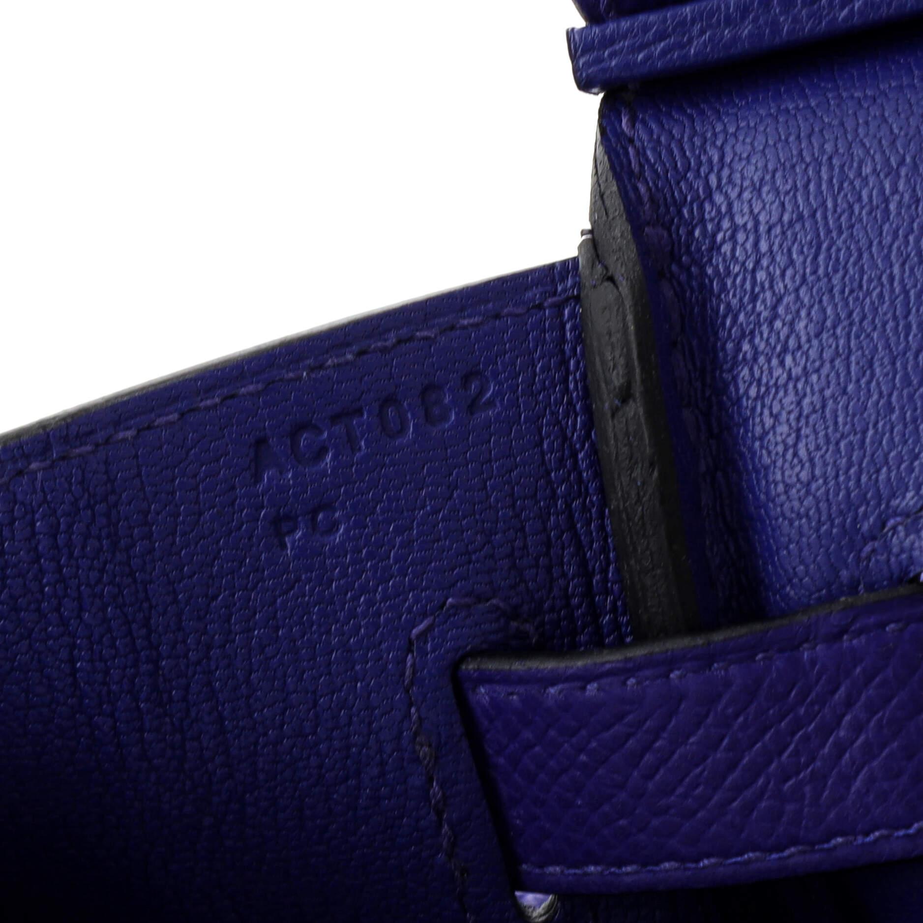 Hermes Birkin Handbag Bleu Electrique Epsom with Gold Hardware 30 For Sale 6